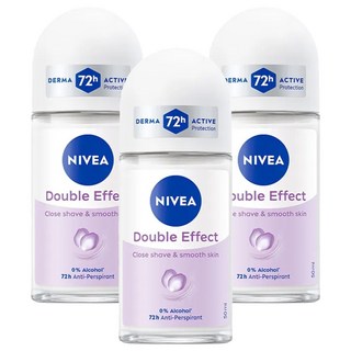 NIVEA 妮維雅 止汗爽身乳液 高效柔滑 滾珠瓶, 50ml, 3瓶