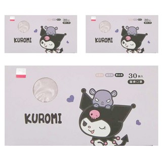 MPM 沐慷 酷洛米平面醫療口罩 未滅菌 17.5 x 9.5cm, 柔霧色 + 蘿莉紫 + 墨岩黑, 30片, 3盒