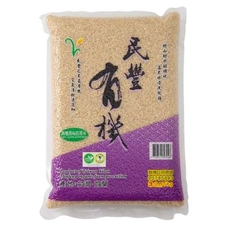 民豐 有機長秈胚芽米, 3kg, 1包
