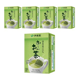 伊藤園 抹茶綠茶包 36g (20入) 日本國產茶葉 三角立體茶包, 5包