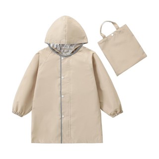 愛北鼻 親子同款加厚防水雨衣, 卡其色, 4XL碼-成人款-建議150-160cm, 輕便易攜帶, 1件