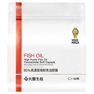 大醫生技 85%高濃度極鮮魚油膠囊, 60顆, 850mg, 1袋