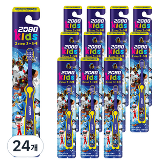 Kids Tobot V 2step 牙刷，適合 3 至 5 歲兒童, 混色, 24個