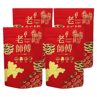 老師傅 黑糖玫瑰四物茶磚, 500g, 1入, 4袋