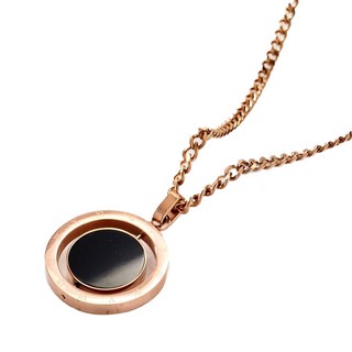 noid-b 女款醫療鋼翻轉縞瑪瑙貝殼雙面長項鍊