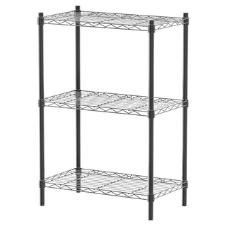 dayneeds 日需百備 輕型三層波浪架 三色可選 鐵力士架/收納層架/鞋架/展示架/層架/鐵架, 黑色, 3層