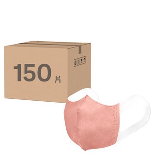 順易利 立體醫用口罩 寬耳帶 兒童 S, 橘粉色, 50片, 3盒