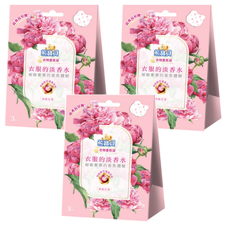 熊寶貝 衣物香氛袋 盒裝 衣服的淡香水 持香8週, 典雅玫瑰, 21g, 3盒