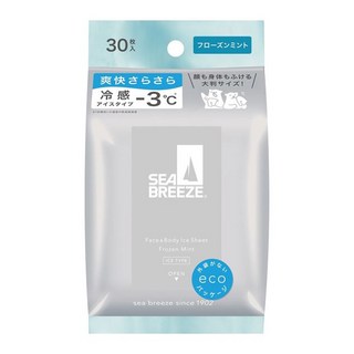 SHISEIDO 資生堂 SEA BREEZE 冰涼薄荷 爽身濕紙巾, 30張, 1包