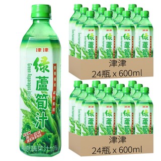 津津 綠蘆筍汁, 600ml, 48瓶