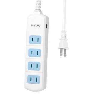 Kinyo 4插延長用電源線 2孔, 1.8m, 白色, 1個