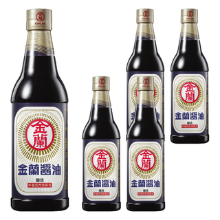 金蘭醬油 純釀造 非基因改造黃豆, 590ml, 5瓶