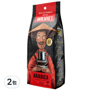 MR.VIET 阿拉比卡咖啡粉, 250g, 2包, 研磨咖啡