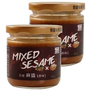 東和製油 石磨麻醬 (原味) 180g, 特選新鮮白芝麻、南台灣花生, 無防腐劑、香料、化學添加物, 2罐
