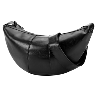 ADDEDIT 牛角包斜背肩背包, 黑色