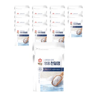 CJ BEKSUL 白雪 五千年神秘天日鹽 細顆粒, 250g, 12個