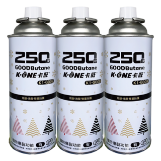 K-ONE 卡旺 卡式瓦斯罐 Set 3罐 250g 雙重安全設計