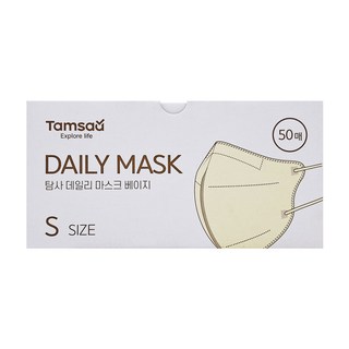 Tamsaa 日常鳥嘴型立體口罩 S號 50片 米色 韓國製, 1盒