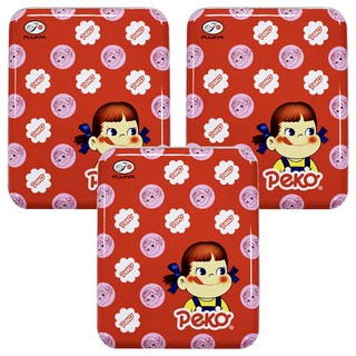 FUJIYA 不二家 Peko 牛乳糖方罐 經典花 紅色 40g, 3盒