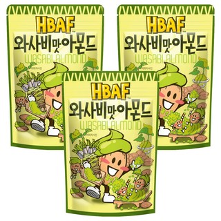 HBAF 杏仁果 山葵味 精選美國優質杏仁 香甜酥脆 口感絕佳, 120g, 3包