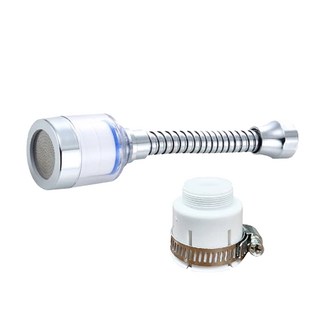 水龍頭過濾器 ABS材質 多向可調 安裝簡單, 補充濾心 直徑3 x 3.5cm + 短款過濾器 直徑4 x 8cm + 軟管過濾器 直徑4 x 17cm + 萬用轉接頭 直徑3 x 3.5cm, 2組