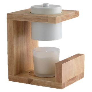 森系融蠟燈, 實木底座, 無火無煙, 消除異味, 淨化空間, 白色