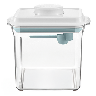 ankou 安扣生活 一鍵按壓防滑刮平奶粉罐 透明款 附勺子掛具三角刮平片 1700ml, 奶粉罐 + 蓋子, 1組