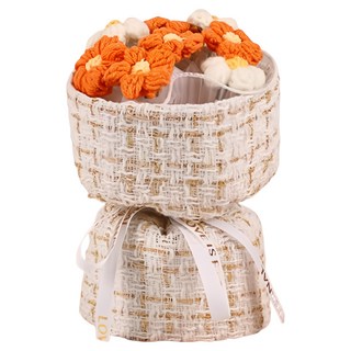 Yamiley 小香風迷你針織泡芙花束, 1個, 橘色