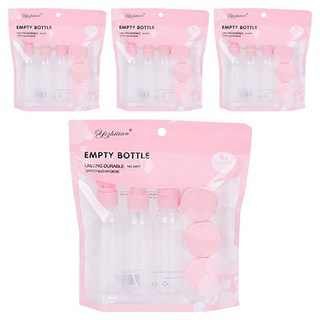 Yizhilian So You Kong間旅行輕便簡約色彩空瓶組, 粉紅色, 4套