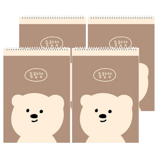 ARTMORE 小熊線圈空白筆記本 260 x 184mm, 4本, 款式隨機