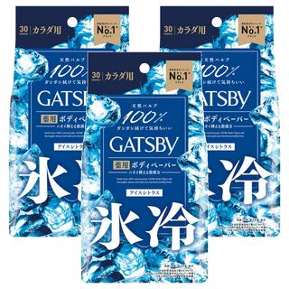 GATSBy 日本原裝進口 體用抗菌濕巾 極凍冰橙, 3包, 30張