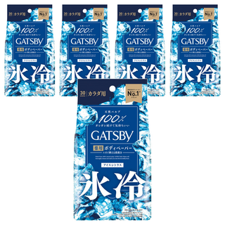 GATSBy 日本原裝進口 體用抗菌濕巾 極凍冰橙, 5包, 30張