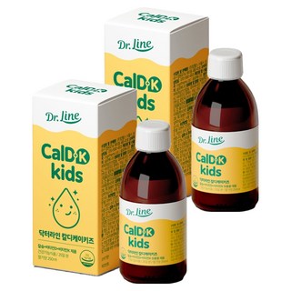 Dr.Line Cal-D-K Kids 美味草莓口味鈣質維他命K2, 250ml, 2個