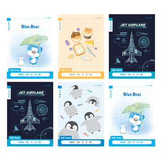 Morning Glory Chaeum Note 小學1-2年級 10格書寫筆記本 6入組, 混色, 1組