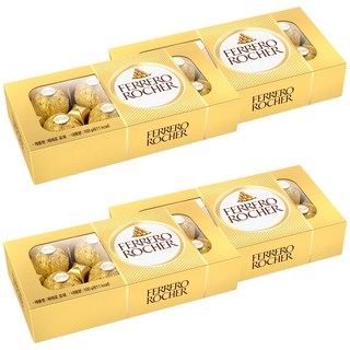 FERRERO ROCHER 金莎 金莎巧克力方型盒 8顆裝, 100g, 4盒