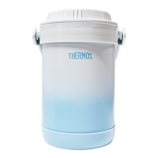 THERMOS 膳魔師 不鏽鋼真空保溫燜燒提鍋 1.5L 真空斷熱, 白色 + 藍色, 1個