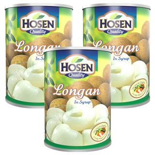 HOSEN 龍眼罐頭 糖水浸龍眼, 565g, 3罐
