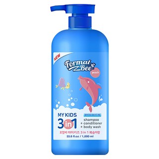 Formal Bee Kids 3合1 嬰幼兒洗潤髮沐浴乳 大容量 寶寶專用, 1L, 1瓶