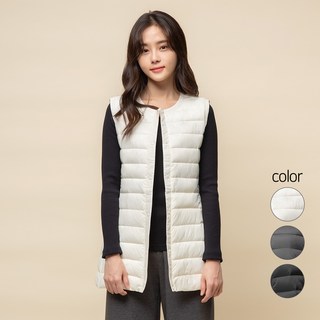 CARET 女款輕薄長版鋪棉背心
