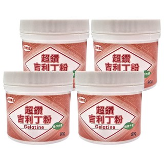 永詮食品 超鑽吉利丁粉, 80g, 操作方便, 4罐