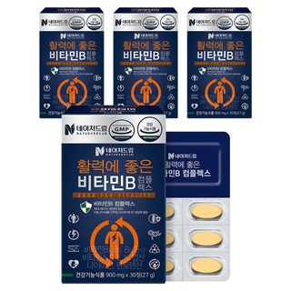 NATUREDREAM 維生素B有益於活力, 30顆, 4個