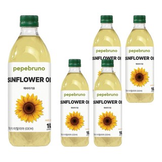Pepebruno 葵花籽油, 5個, 1L