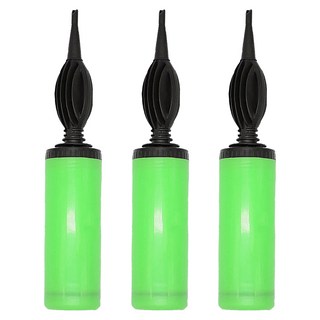 AHOYE 手推式氣球打氣筒3支組 手動便攜派對氣球充氣工具, 黑色 + 綠色, 1組