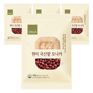 ORGA 糙米國產紅豆最中餅, 4個, 104g
