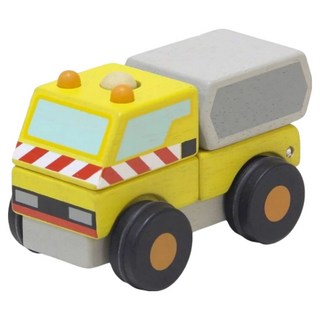 mentari 立體積木工程車 無毒無害, 13 x 7.3 x 8.2cm, 黃色, 1組