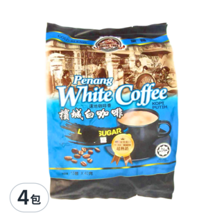 咖啡樹 金裝檳城三合一白咖啡 15包, 40g, 4袋