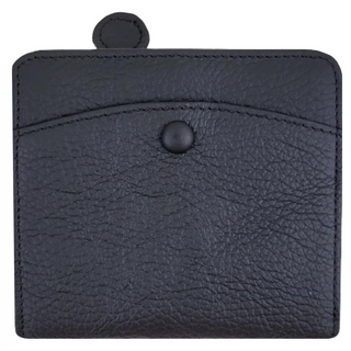 LIKEHOUSE 真皮頭層牛皮9卡位女士皮夾短夾 - 黑色, 長10.8 × 高10 × 厚2cm