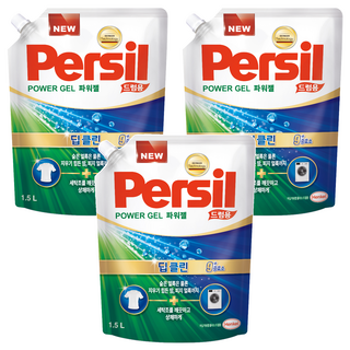 Persil 寶瀅 韓國原裝進口 強效淨垢 滾桶洗衣機專用洗衣精補充包, 1.5L, 3包