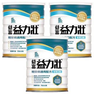 益富 益力壯 糖尿病適用配方 香草, 3罐, 750g