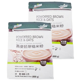 健康時代 燕麥胚芽糙米粉 無糖, 600g, 1入, 2包